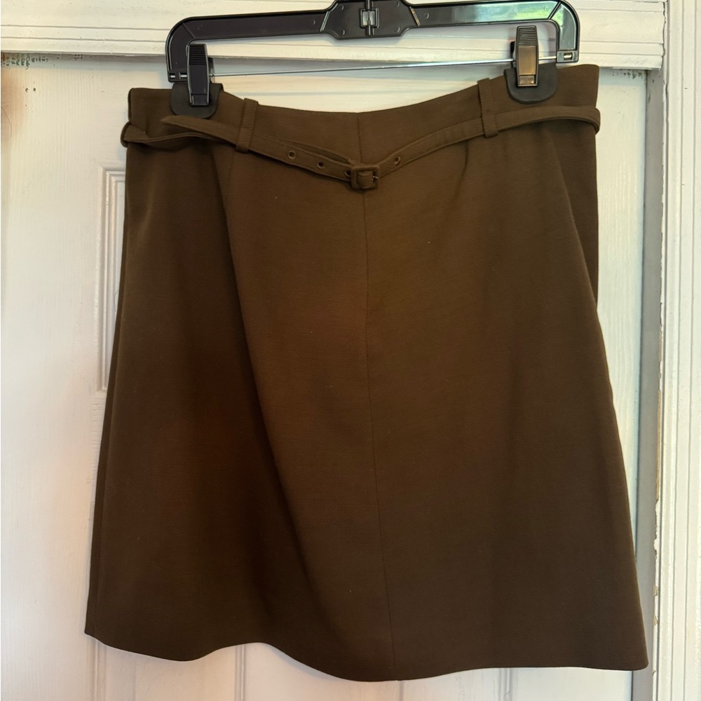 Theory Brown A-Line Mini Skirt for Work